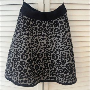 MILLY Snow Leopard Skater Skirt Size Medim